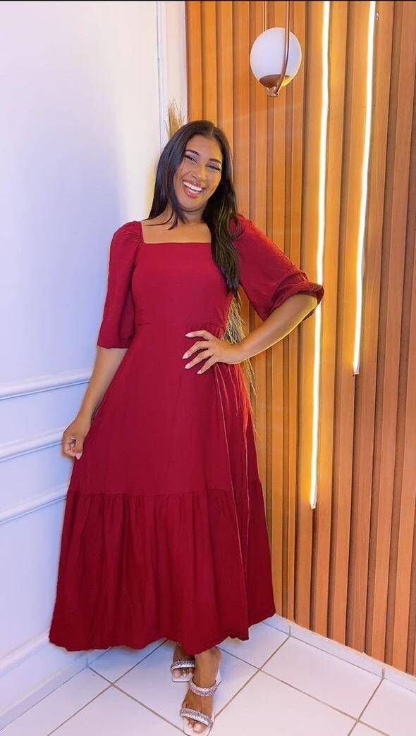Vestido vermelho viscolinho