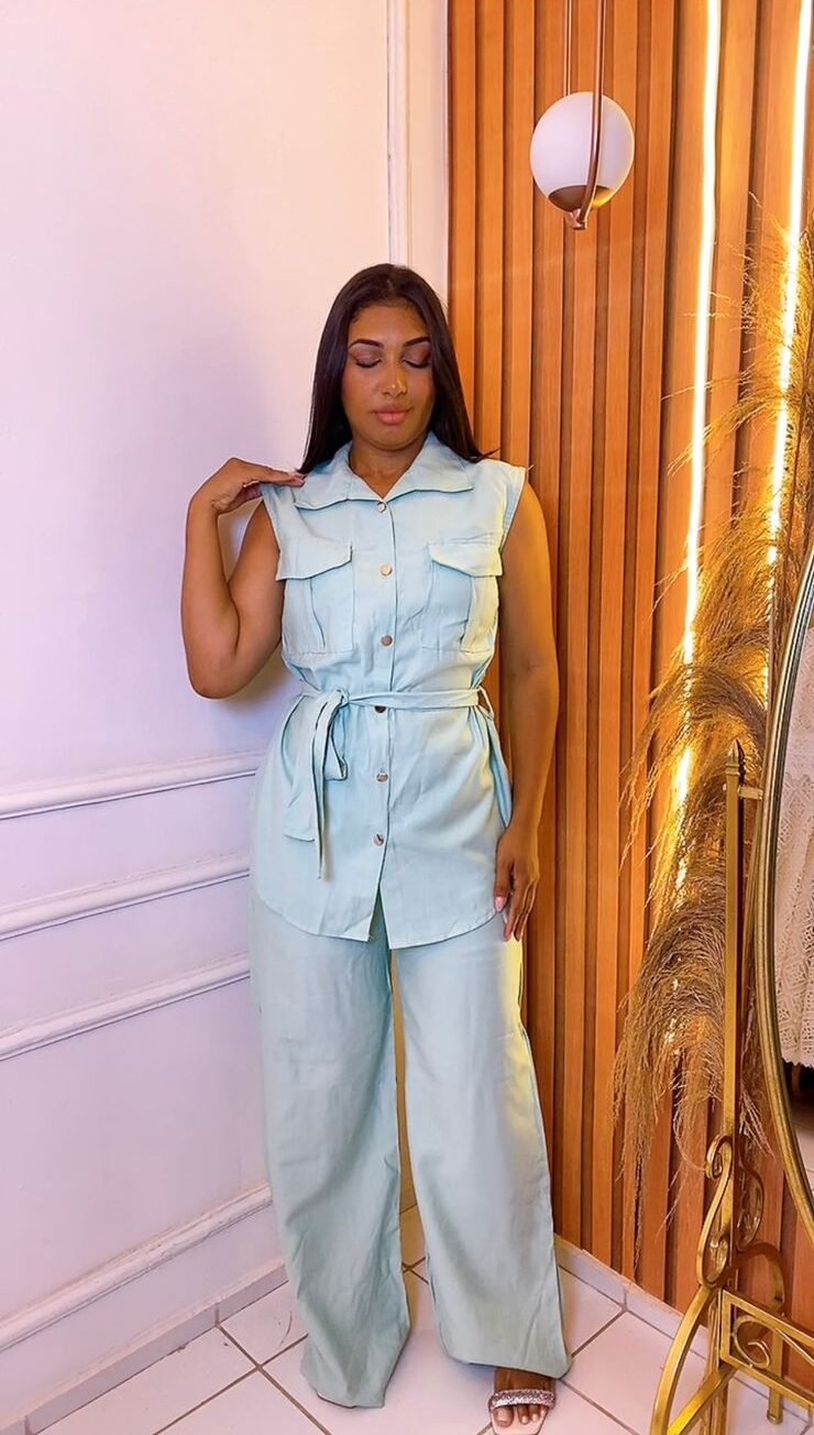 Conjunto sensorial verde água