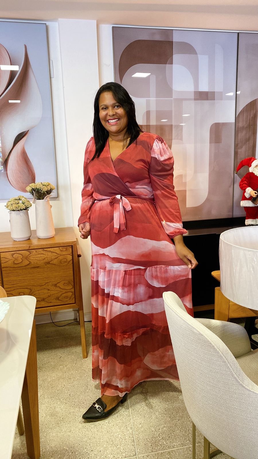 Vestido tule terracota