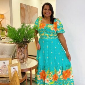 Vestido floral viscolinho