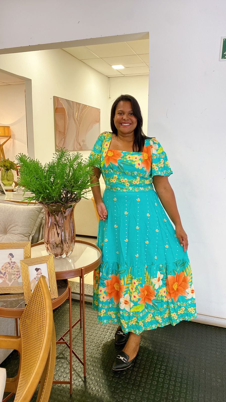 Vestido floral viscolinho