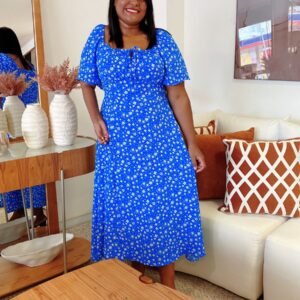 Vestido crepe duna azul