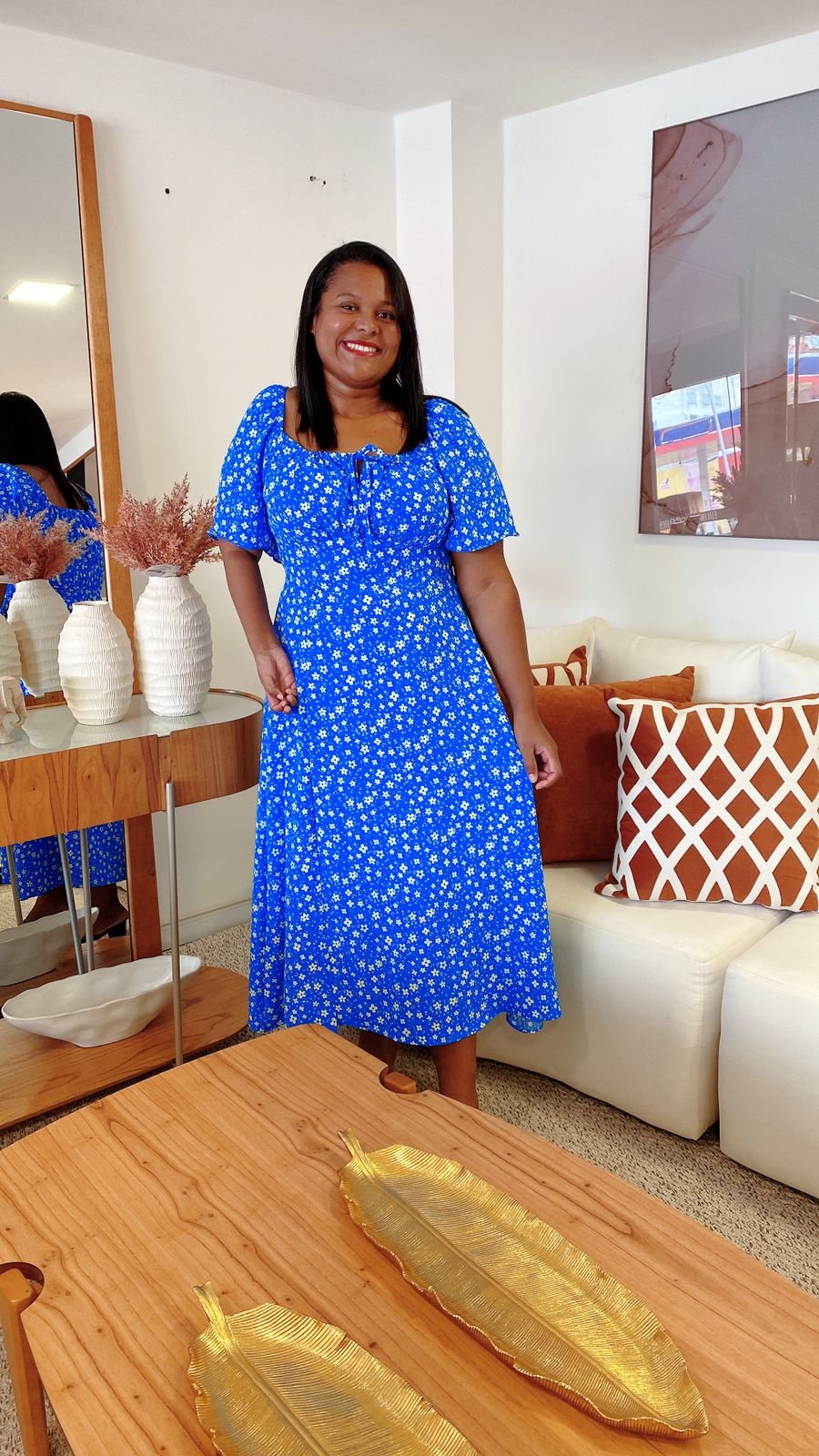 Vestido crepe duna azul