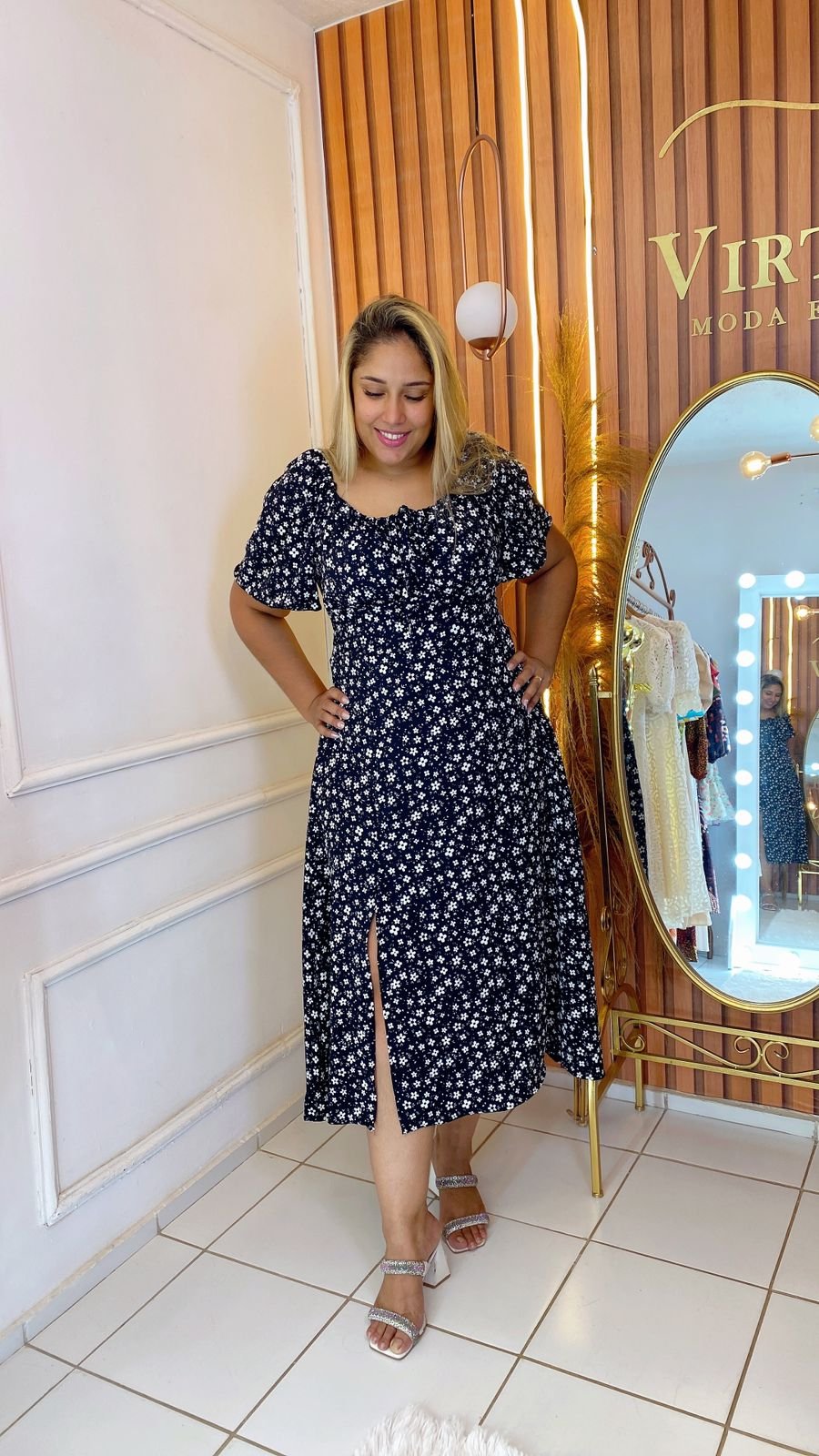 Vestido crepe duna preto