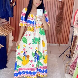 Vestido viscolinho floral