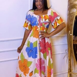 Vestido viscolinho estampa floral