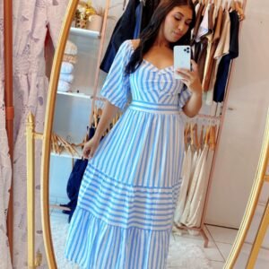 Vestido listras azul