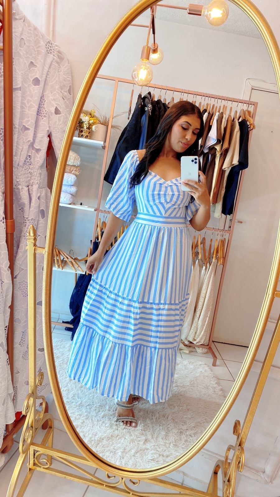 Vestido listras azul