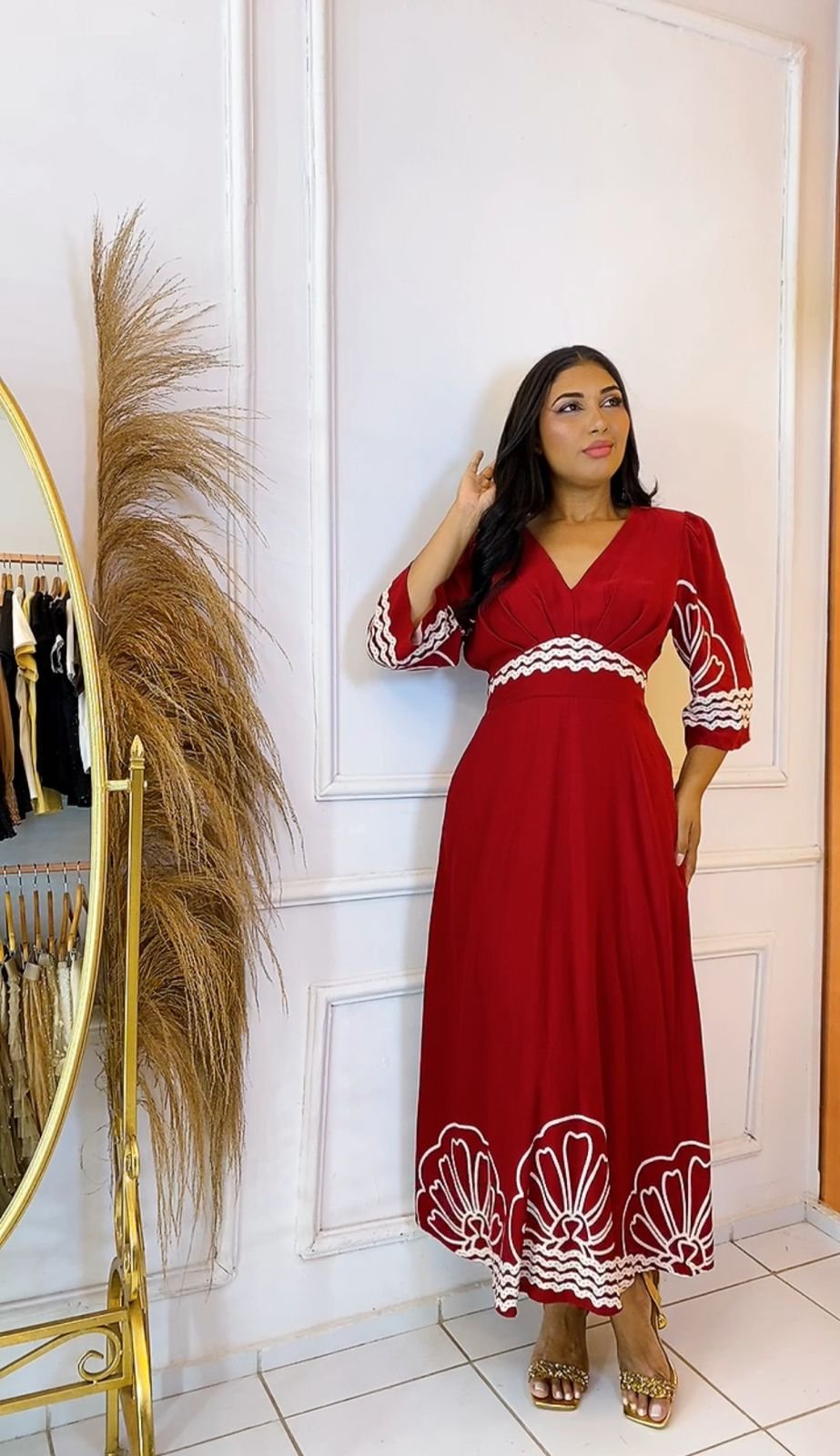 Vestido viscolinho vinho