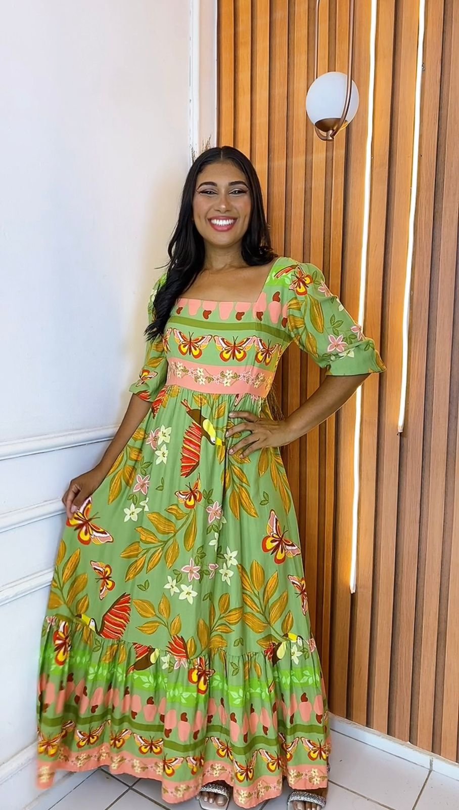 Vestido viscolinho verde